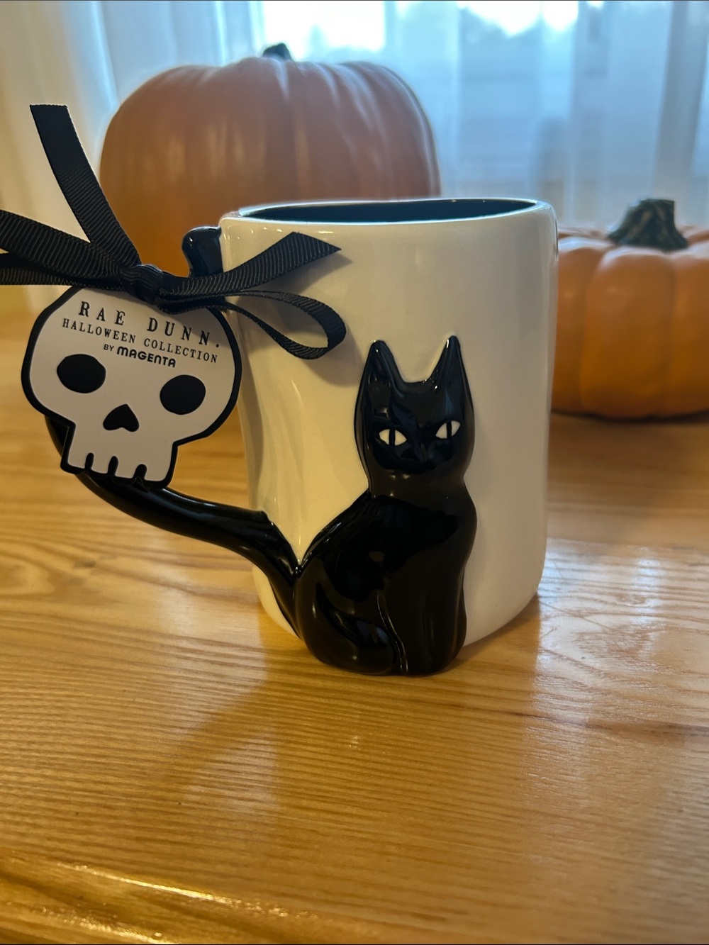 Rae Dunn double - sided Black Cat Ceramic Mug
